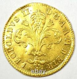 1824 Italy Firenze Gold Leopold II Zecchino Fiorino Choice AU / UNC MS Details
