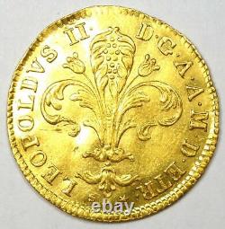 1824 Italy Firenze Gold Leopold II Zecchino Fiorino Choice AU / UNC MS Details