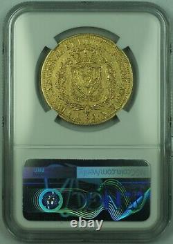 1825 Eagle L Sardinia 80 Lire Gold Coin of Carlo Felice NGC AU-53 KM#123
