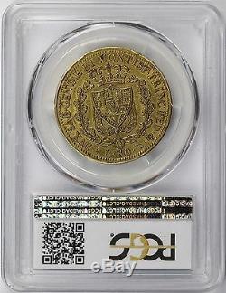 1825-L Gold 80 Lire Italy Sardinia Eagle PCGS AU50
