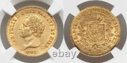 1826 Eagle L Gold Coin Sardinia Italy 20 Lire King Carlo Felice KM# 118.1 AU58