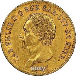 1826 Eagle L Gold Coin Sardinia Italy 20 Lire King Carlo Felice KM# 118.1 AU58