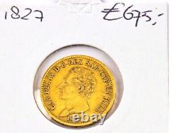1827 Italie 20 lire gold