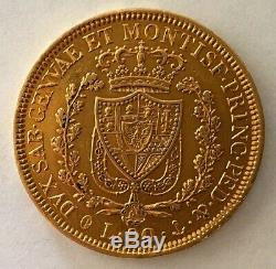 1830-P Sardinia Italy 80 Lire Gold Coin (. 7465 AGW) Scarce