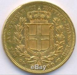 1834 Gold 100 Lire Italy Sardinia, Scarce Huge Coin