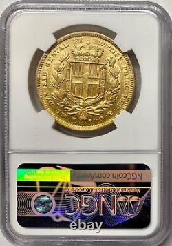 1834-P Italy Sardinia Gold 100 Lire Eagle Pricy NGC AU Details