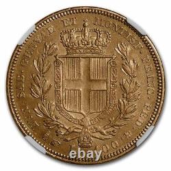 1835 Eagle P Sardinia Gold 100 Lire Carlo Alberto AU-53 NGC SKU#268113