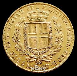 1841 Gold Sardinia Italy 20 Lire Carlo Alberto Coinage About Unc -genoa Mint