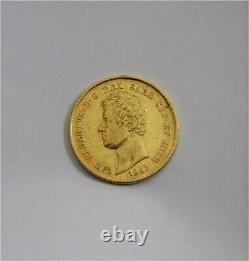 1841-P Italy Kingdom Of Sardinia 20 Lire Gold Coin Key Date XF