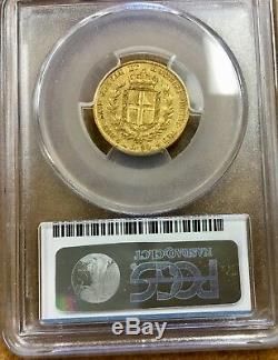 1842 P ITALY Sardinia 20L GOLD. 900 gold. 186 toz PCGS AU 53