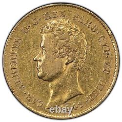 1849 Italy Kingdom of Sardinia 20 Lire Gold Coin Charles Albert