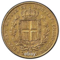 1849 Italy Kingdom of Sardinia 20 Lire Gold Coin Charles Albert