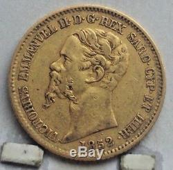 1852 Sardinia Gold 20 Lire Coin X F