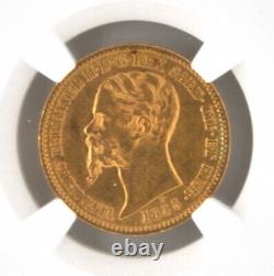1855 B Italy Sardinia Eagle Gold Coin Certified NGC AU 55 KM# 146.1 Bullion UNC
