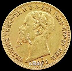 1859 Gold Sardinia Italy 20 Lire Vittorio Emanuele II Coin Xf Torino Mint