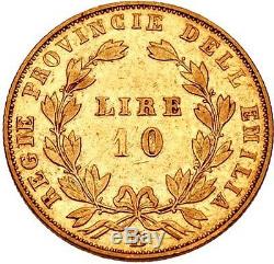 1860 Gold 10 Lire Italy-emilia, Extremely Rare, First Time On Ebay