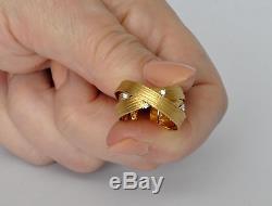 $1860 Roberto Coin Crossover Diamond Ring Sz 7-8 Yellow Gold New Beautiful Sale