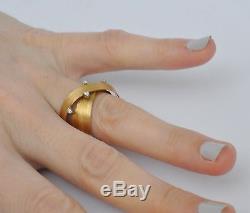 $1860 Roberto Coin Crossover Diamond Ring Sz 7-8 Yellow Gold New Beautiful Sale