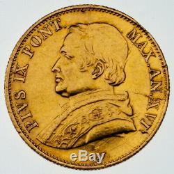 1862-X Italian Papal States 1 Scudo Gold Coin VF NET Condition KM #1361
