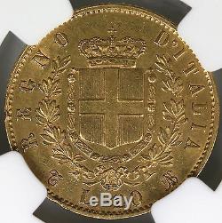1863T BN Italy G20L Gold 20 Lire NGC XF Details KM# 10.1