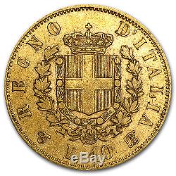 1863-1865 Italy Gold 10 Lire Vittorio Emanuele II Avg Circ SKU #71357