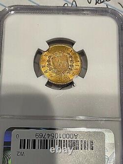 1863 Italy Victor Emmanuel II Gold 10 Lire NGC MS60, own a piece of history