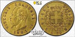 1863-T BN 20 L Gold VF35 Torino Italy Victoria Emanuele II Regno Gnumismatist