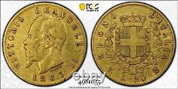 1863-T BN 20 L Gold VF35 Torino Italy Victoria Emanuele II Regno Gnumismatist