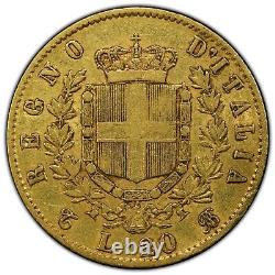 1863-T BN 20 L Gold VF35 Torino Italy Victoria Emanuele II Regno Gnumismatist