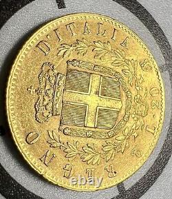 1865 £ 20 REGNO D'ITALIA. 900 GOLD 20 LIRE ITALY COIN Vittorio Emmanuel II