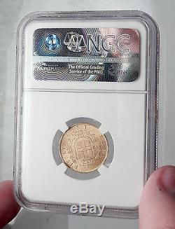 1865 Italian VICTOR EMMANUEL II Antique 20 Lire Gold Coin Italy NGC MS62+ i61380