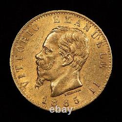 1865 Italy 20 Lire Gold Coin Luster KM 10.1.1867 AGW AU -G1648