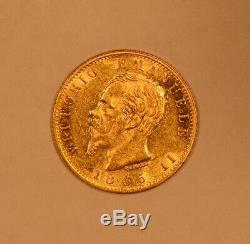 1865 Italy gold 20 Lire for Vittorio Emanuele II