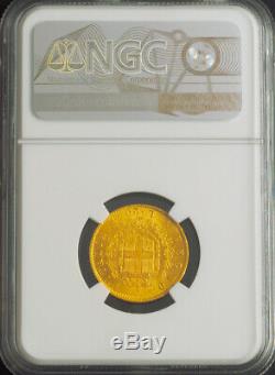 1865, Kingdom of Italy, Victor Emmanuel II. Gold 20 Lire Coin. 6.45gm! NGC MS62