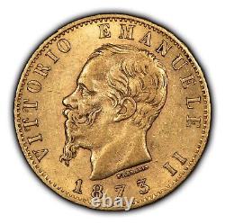 1873M BN Italy 20 Lire Gold Coin 0.1867 AGW SKU-G2378