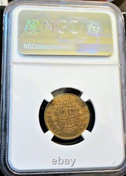 1873M BN Italy Gold 20 Lire NGC AU58 POP 32/116 FREE Ship