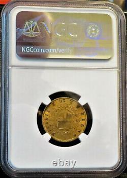 1873M BN Italy Gold 20 Lire NGC AU58 POP 32/116 FREE Ship