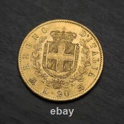 1873 Vittorio Emanuele II Italy Milan 20 Lire Gold Coin