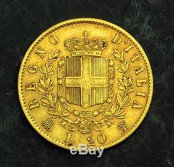 1874, Kingdom of Italy, Victor Emmanuel II. Nice Gold 20 Lire Coin. 6.42gm
