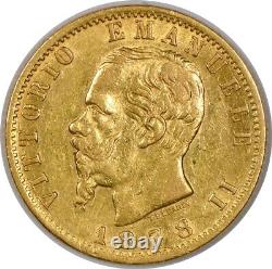 1878 Italy 20 Lire Gold Coin for Vittorio Emanuele II