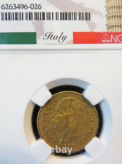 1881R Italy Gold 20 Lire NGC AU58 FREE Shipping