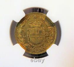 1881R Italy Gold 20 Lire NGC AU58 FREE Shipping