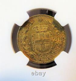 1881R Italy Gold 20 Lire NGC AU58 FREE Shipping