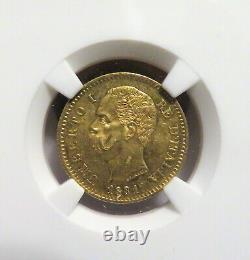 1881R Italy Gold 20 Lire NGC MS62 FREE Shipping