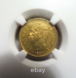 1881R Italy Gold 20 Lire NGC MS62 FREE Shipping