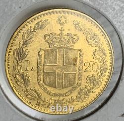 1881-R 20 Lire Gold Coin Italy Umberto 1