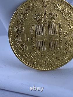 1881-R 20 Lire Gold Coin Italy Umberto 1