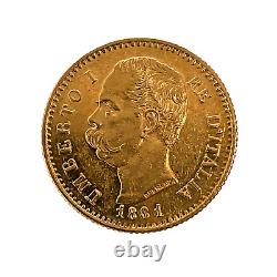 1881 R Italy 20 Lire 0.900 Gold Coin Umberto I Uncirculated KM# 21