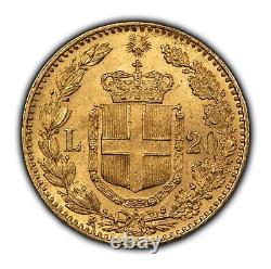 1881-R Italy 20 Lire Gold Coin Umberto I 0.1867 AGW SKU-G2486