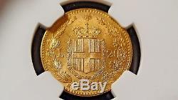 1881 R Italy Gold 20 Lire NGC MS62 Umberto Mint State Coin Better Date & Mint
